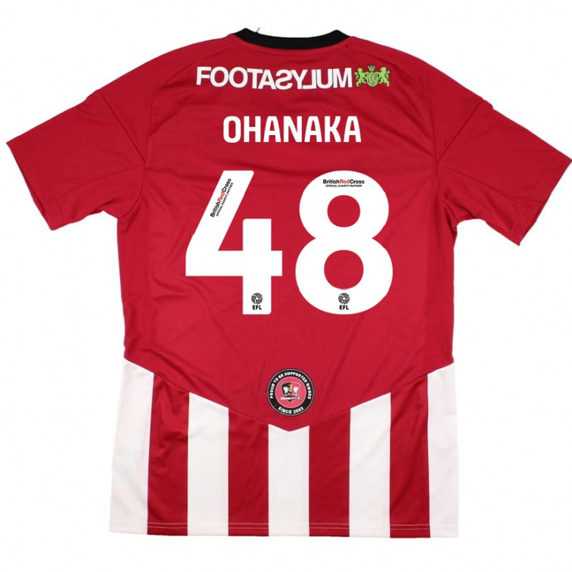 Danxen Kinder Santino Ohanaka #48 Rot Weiß Heimtrikot Trikot 2024/25 T-Shirt