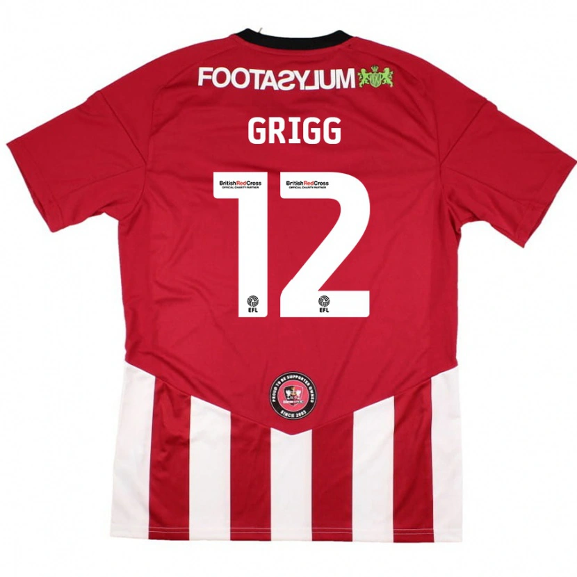 Danxen Kinder Katie Grigg #12 Rot Weiß Heimtrikot Trikot 2024/25 T-Shirt