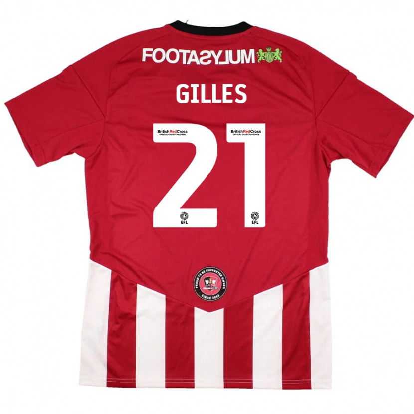 Danxen Kinder Sophie Gilles #21 Rot Weiß Heimtrikot Trikot 2024/25 T-Shirt