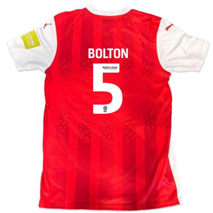 Danxen Kinder James Bolton #5 Rot Weiß Heimtrikot Trikot 2024/25 T-Shirt