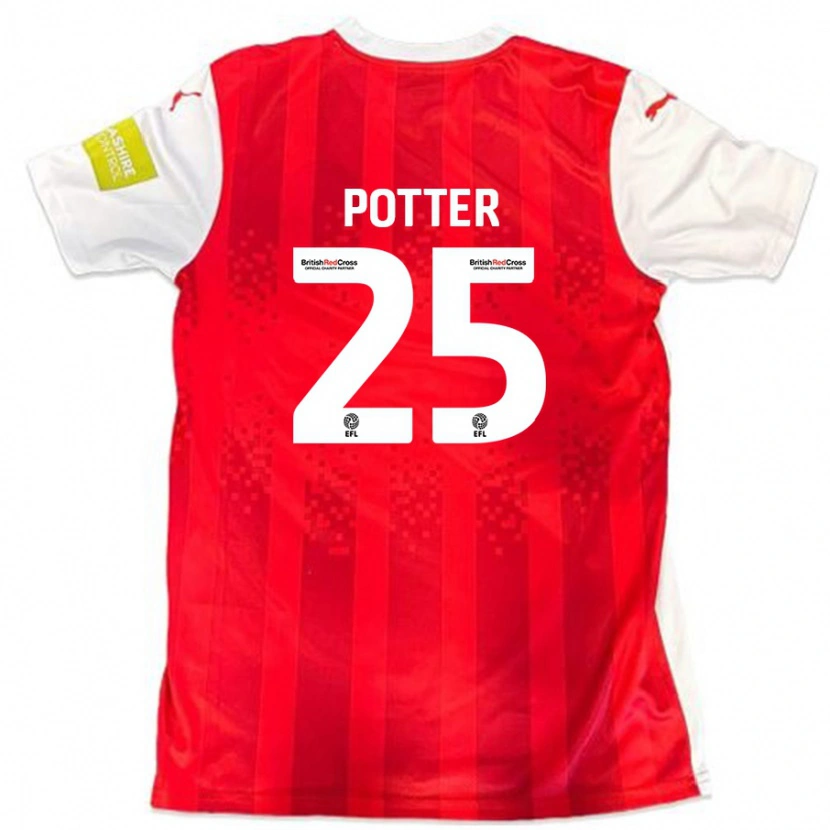 Danxen Kinder Finley Potter #25 Rot Weiß Heimtrikot Trikot 2024/25 T-Shirt