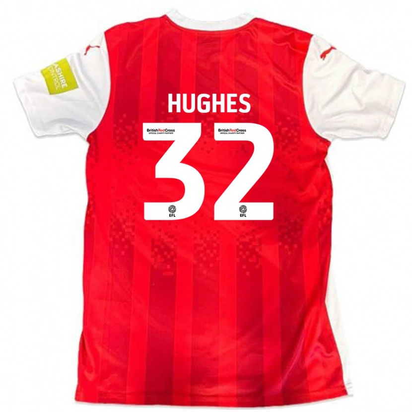 Danxen Kinder Kayden Hughes #32 Rot Weiß Heimtrikot Trikot 2024/25 T-Shirt