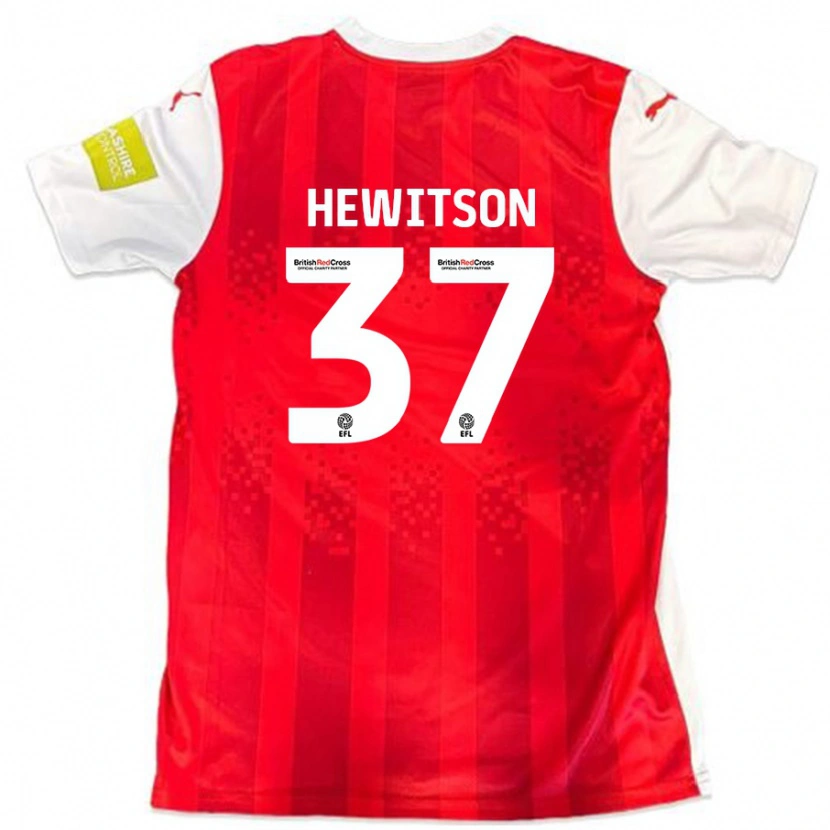 Danxen Kinder Luke Hewitson #37 Rot Weiß Heimtrikot Trikot 2024/25 T-Shirt