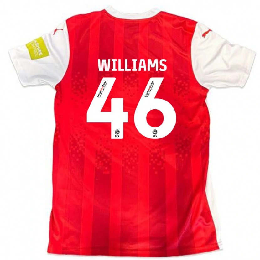 Danxen Kinder Theo Williams #46 Rot Weiß Heimtrikot Trikot 2024/25 T-Shirt