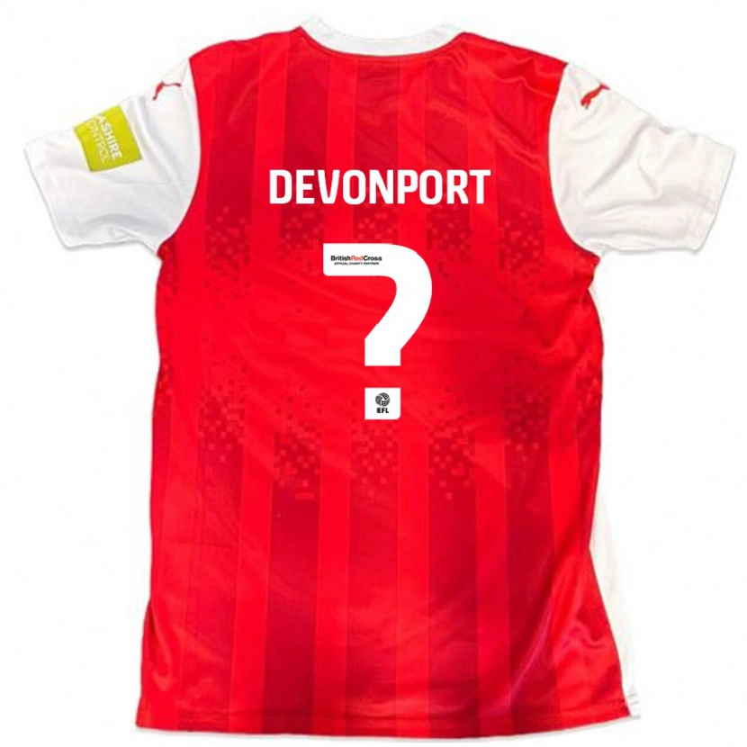 Danxen Kinder Owen Devonport #0 Rot Weiß Heimtrikot Trikot 2024/25 T-Shirt