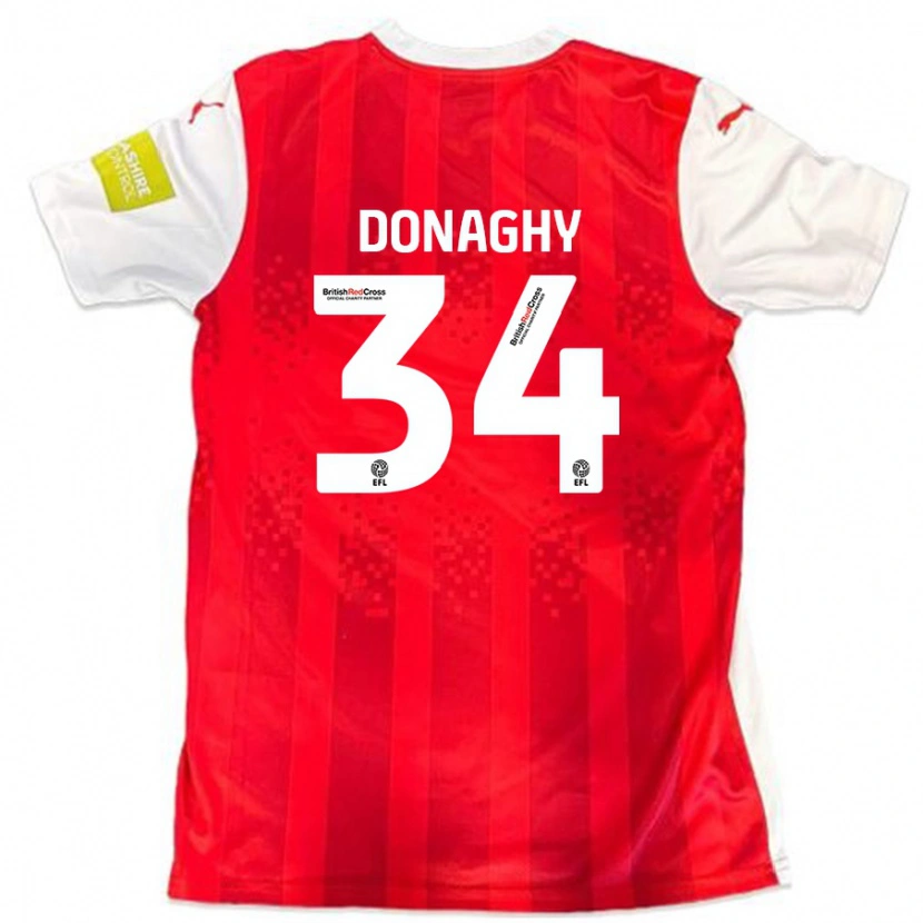 Danxen Kinder Tom Donaghy #34 Rot Weiß Heimtrikot Trikot 2024/25 T-Shirt