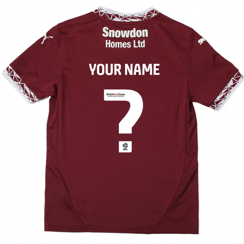 Danxen Kinder Ihren Namen #0 Burgundrot Heimtrikot Trikot 2024/25 T-Shirt