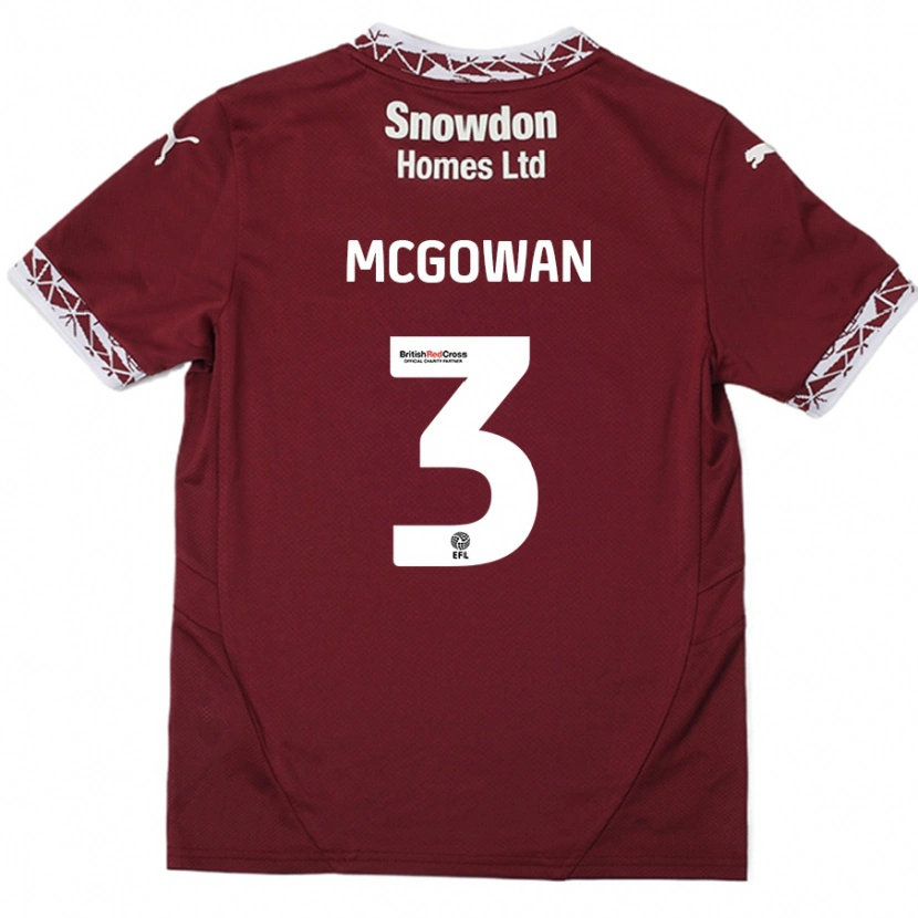 Danxen Kinder Aaron Mcgowan #3 Burgundrot Heimtrikot Trikot 2024/25 T-Shirt