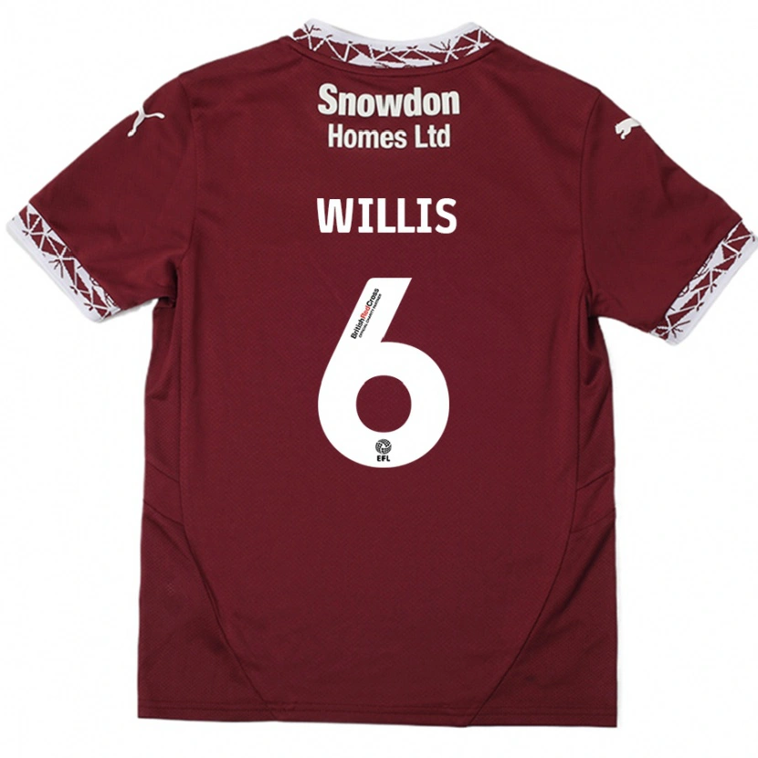 Danxen Kinder Jordan Willis #6 Burgundrot Heimtrikot Trikot 2024/25 T-Shirt