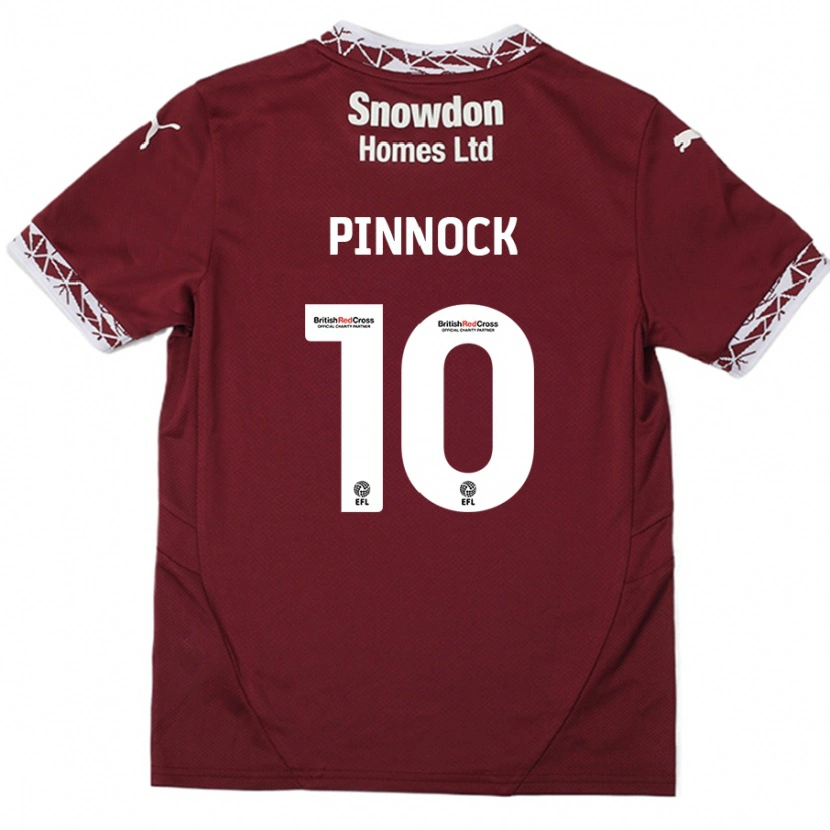 Danxen Kinder Mitch Pinnock #10 Burgundrot Heimtrikot Trikot 2024/25 T-Shirt