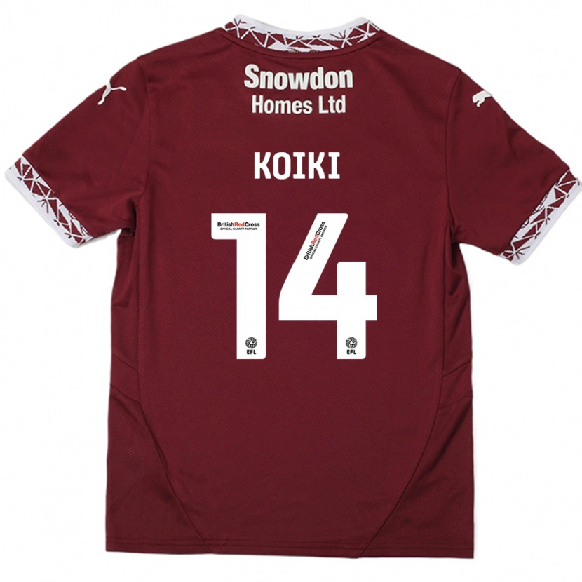 Danxen Kinder Ali Koiki #14 Burgundrot Heimtrikot Trikot 2024/25 T-Shirt