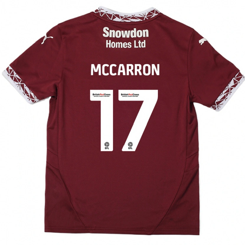 Danxen Kinder Liam Mccarron #17 Burgundrot Heimtrikot Trikot 2024/25 T-Shirt