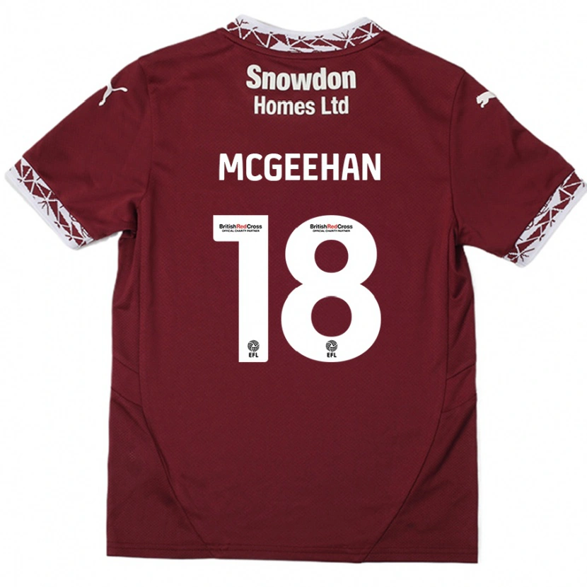 Danxen Kinder Cameron Mcgeehan #18 Burgundrot Heimtrikot Trikot 2024/25 T-Shirt