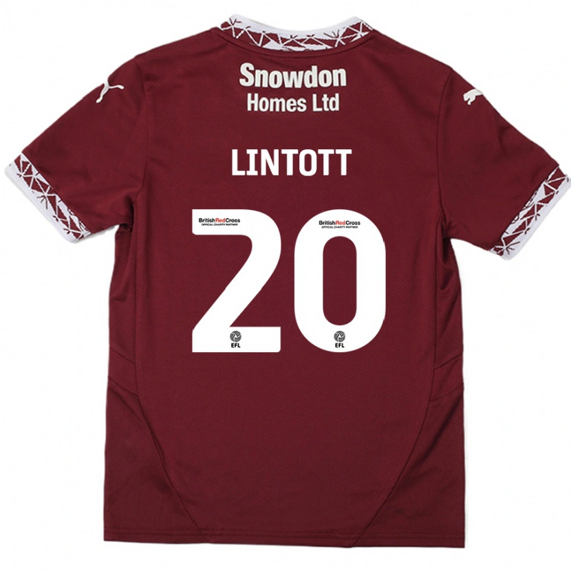 Danxen Kinder Harvey Lintott #20 Burgundrot Heimtrikot Trikot 2024/25 T-Shirt