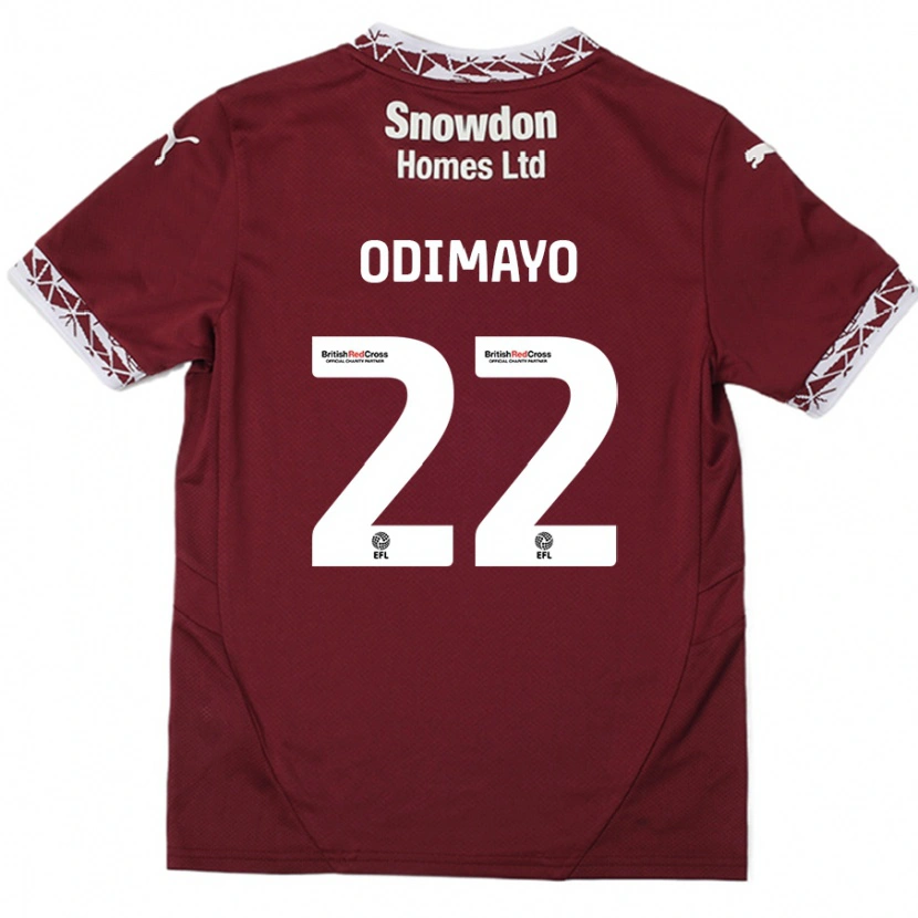 Danxen Kinder Akin Odimayo #22 Burgundrot Heimtrikot Trikot 2024/25 T-Shirt