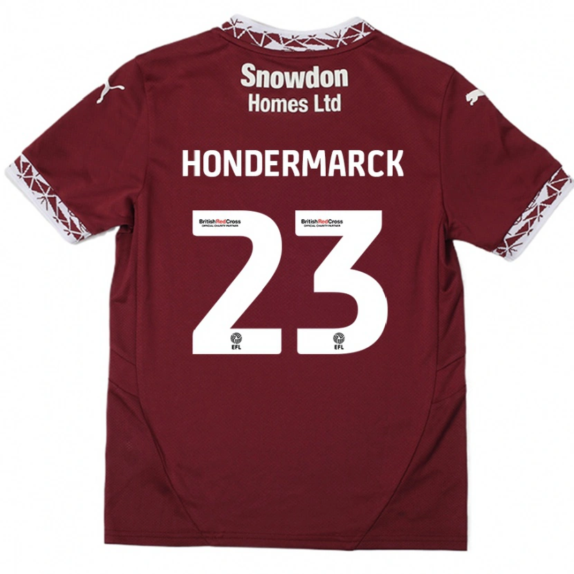 Danxen Kinder William Hondermarck #23 Burgundrot Heimtrikot Trikot 2024/25 T-Shirt