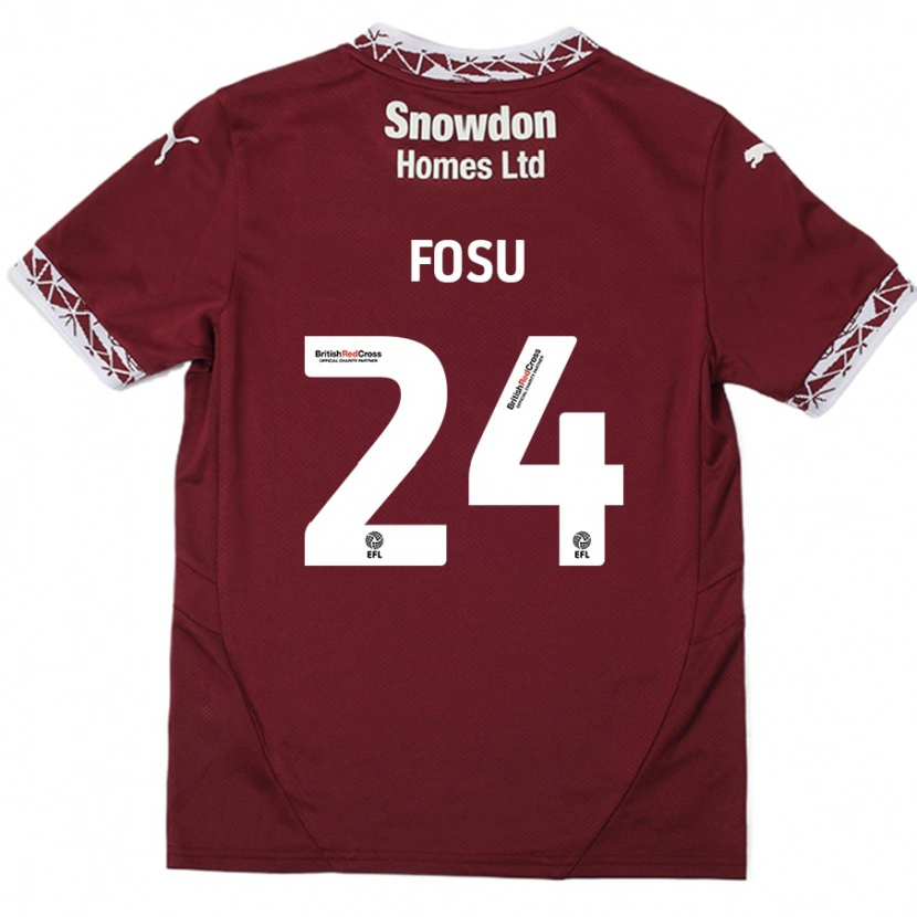 Danxen Kinder Tariqe Fosu #24 Burgundrot Heimtrikot Trikot 2024/25 T-Shirt