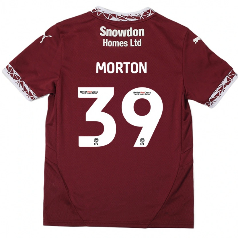 Danxen Kinder Callum Morton #39 Burgundrot Heimtrikot Trikot 2024/25 T-Shirt