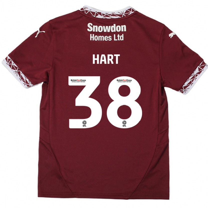 Danxen Kinder Jamari Hart #38 Burgundrot Heimtrikot Trikot 2024/25 T-Shirt