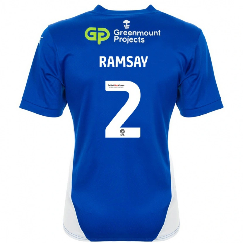 Danxen Kinder Calvin Ramsay #2 Blau Weiß Heimtrikot Trikot 2024/25 T-Shirt