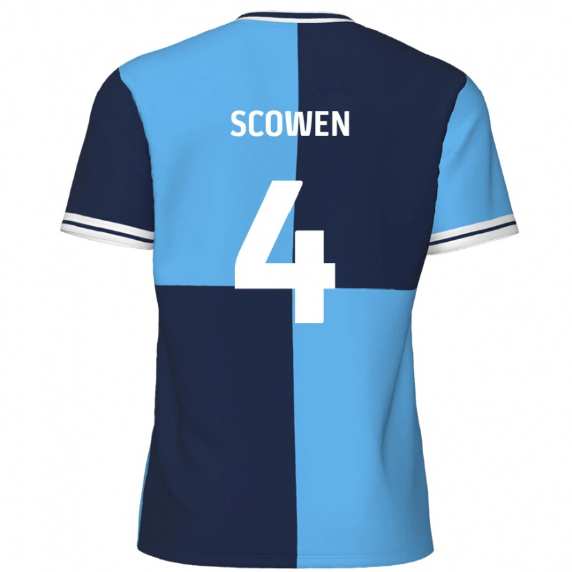 Danxen Kinder Josh Scowen #4 Himmelblau Dunkelblau Heimtrikot Trikot 2024/25 T-Shirt