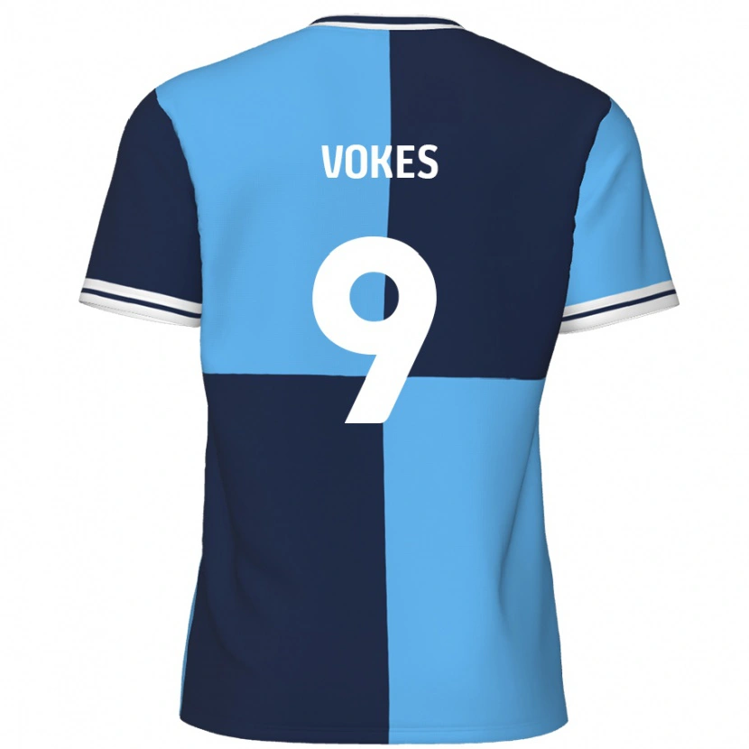 Danxen Kinder Sam Vokes #9 Himmelblau Dunkelblau Heimtrikot Trikot 2024/25 T-Shirt