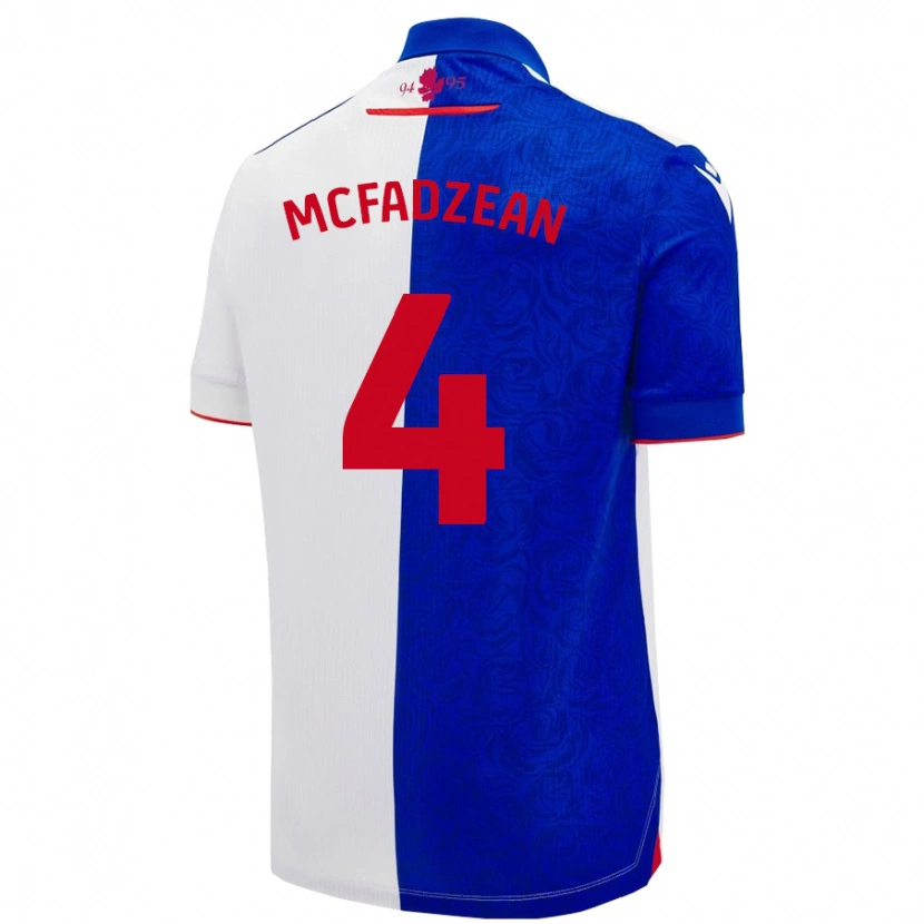 Danxen Kinder Kyle Mcfadzean #4 Himmelblau Weiß Heimtrikot Trikot 2024/25 T-Shirt