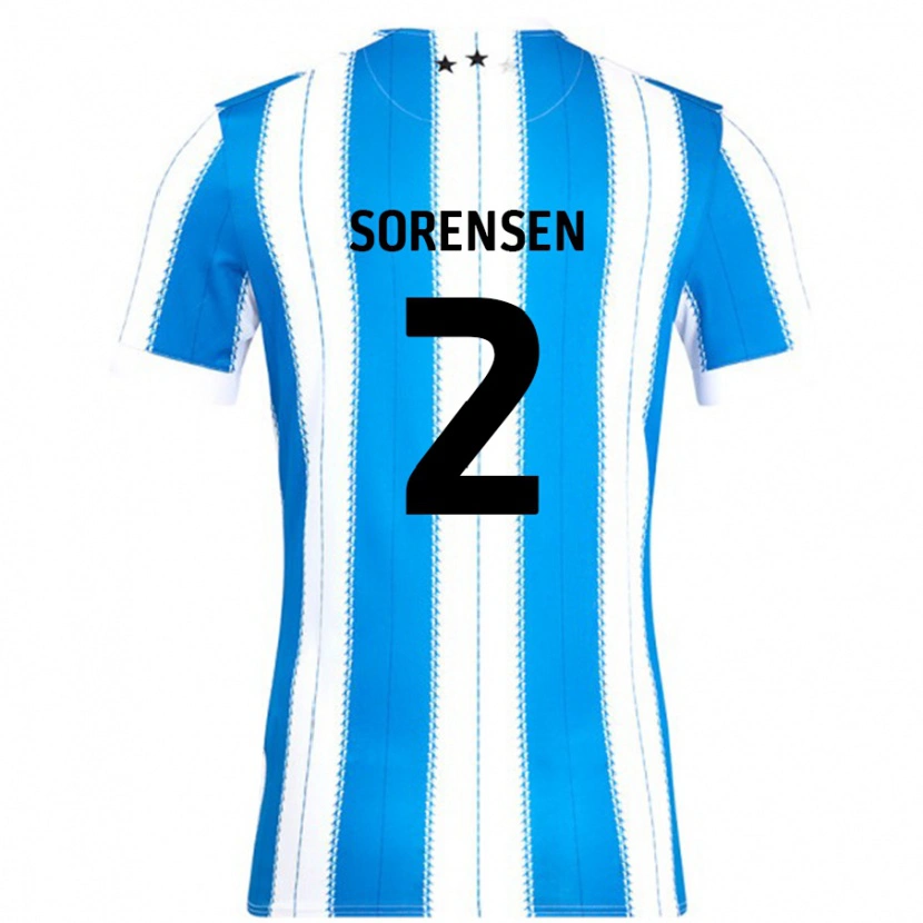 Danxen Kinder Lasse Sørensen #2 Blau Weiß Heimtrikot Trikot 2024/25 T-Shirt