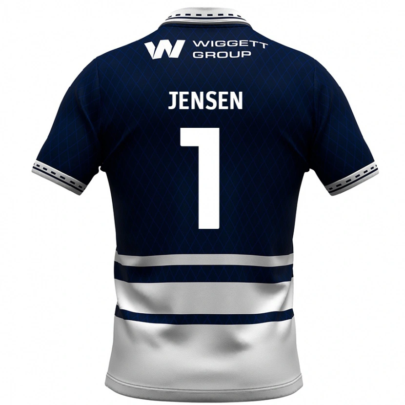 Danxen Kinder Lukas Jensen #1 Marineblau Weiß Heimtrikot Trikot 2024/25 T-Shirt