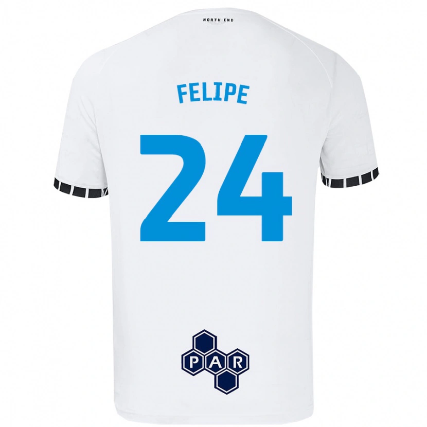 Danxen Kinder Felipe #24 Weiß Heimtrikot Trikot 2024/25 T-Shirt