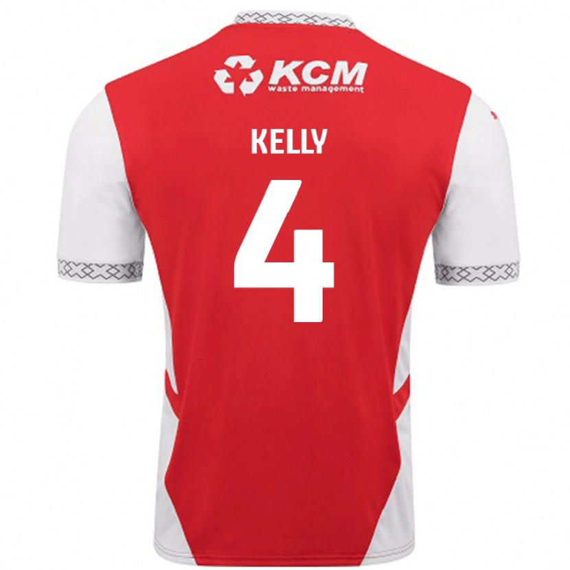 Danxen Kinder Liam Kelly #4 Rot Weiß Heimtrikot Trikot 2024/25 T-Shirt