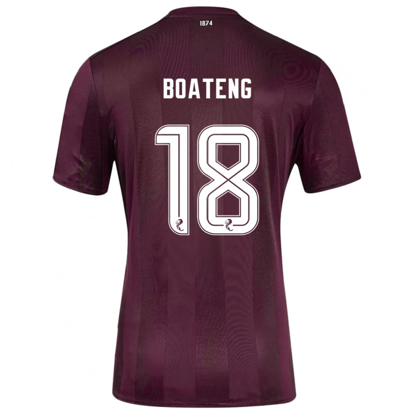 Danxen Kinder Malachi Boateng #18 Burgundrot Heimtrikot Trikot 2024/25 T-Shirt