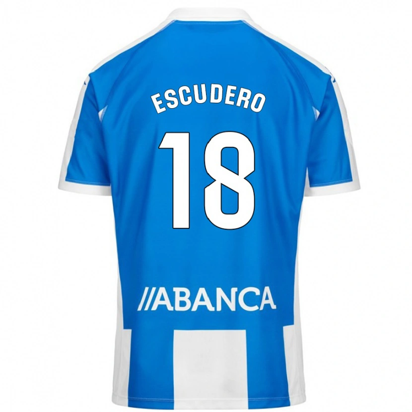 Danxen Kinder Sergio Escudero #18 Blau Weiß Heimtrikot Trikot 2024/25 T-Shirt