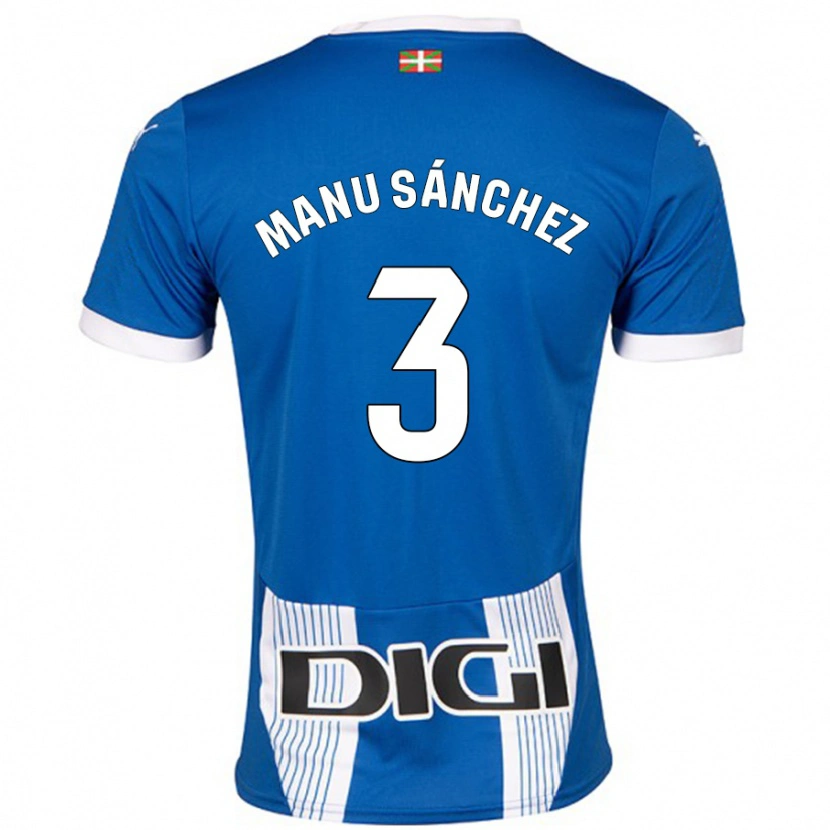 Danxen Kinder Manu Sánchez #3 Blau Heimtrikot Trikot 2024/25 T-Shirt