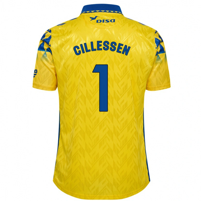 Danxen Kinder Jasper Cillessen #1 Gelb Blau Heimtrikot Trikot 2024/25 T-Shirt