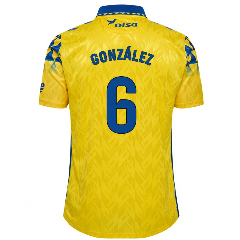 Danxen Kinder Fabio González #6 Gelb Blau Heimtrikot Trikot 2024/25 T-Shirt