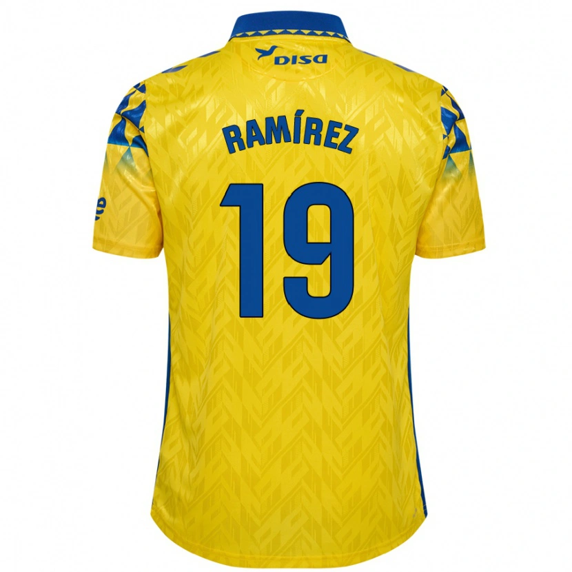 Danxen Kinder Sandro Ramírez #19 Gelb Blau Heimtrikot Trikot 2024/25 T-Shirt