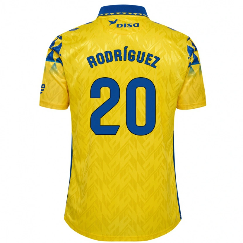 Danxen Kinder Kirian Rodríguez #20 Gelb Blau Heimtrikot Trikot 2024/25 T-Shirt