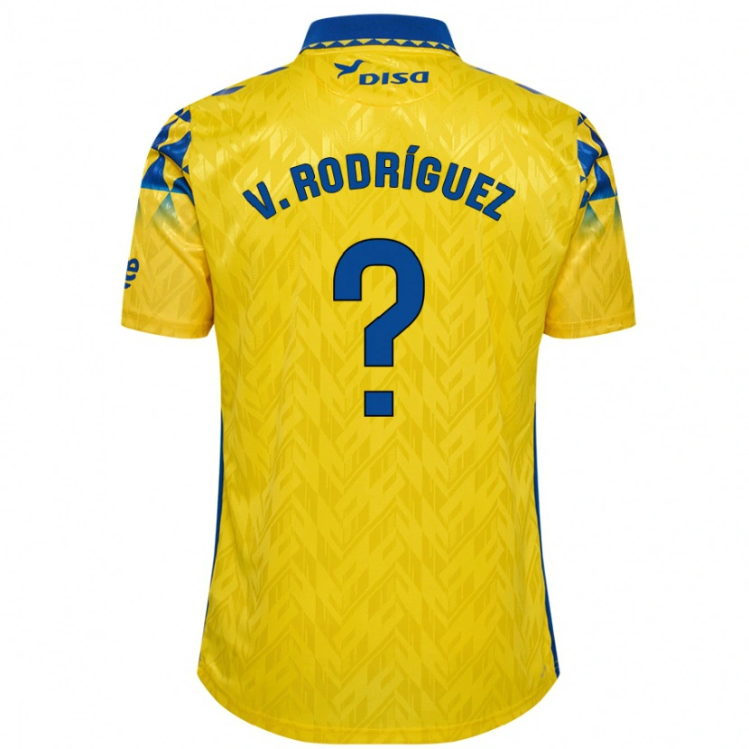 Danxen Kinder Carlos Vicente Rodríguez #0 Gelb Blau Heimtrikot Trikot 2024/25 T-Shirt