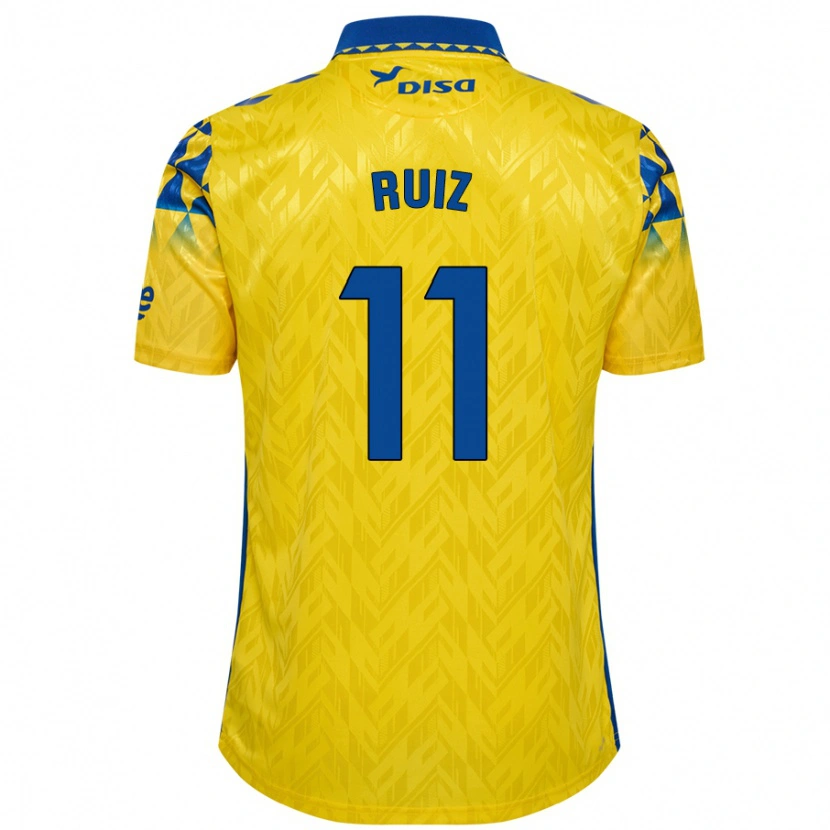 Danxen Kinder Sergio Ruiz #11 Gelb Blau Heimtrikot Trikot 2024/25 T-Shirt