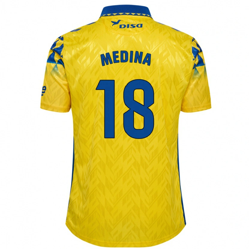 Danxen Kinder Iván Medina #18 Gelb Blau Heimtrikot Trikot 2024/25 T-Shirt