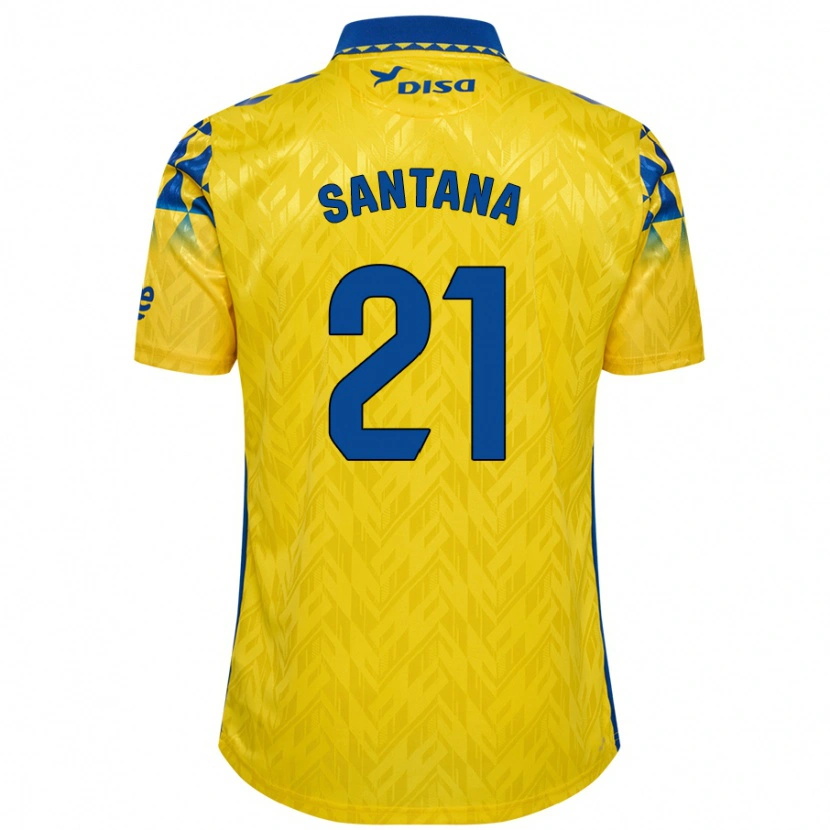 Danxen Kinder Yadam Santana #21 Gelb Blau Heimtrikot Trikot 2024/25 T-Shirt