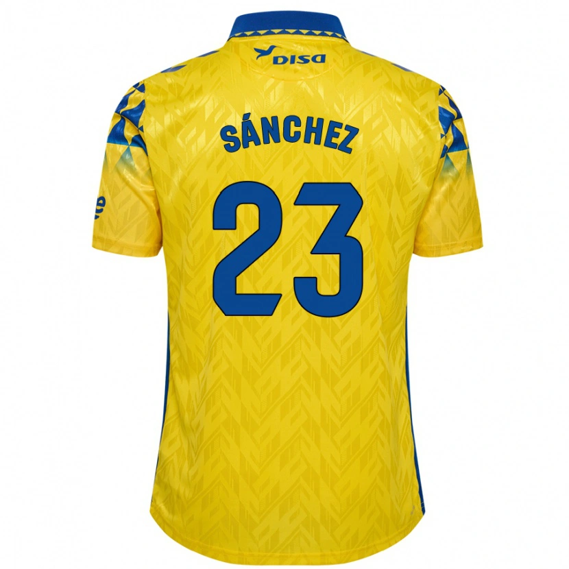 Danxen Kinder Omar Sánchez #23 Gelb Blau Heimtrikot Trikot 2024/25 T-Shirt