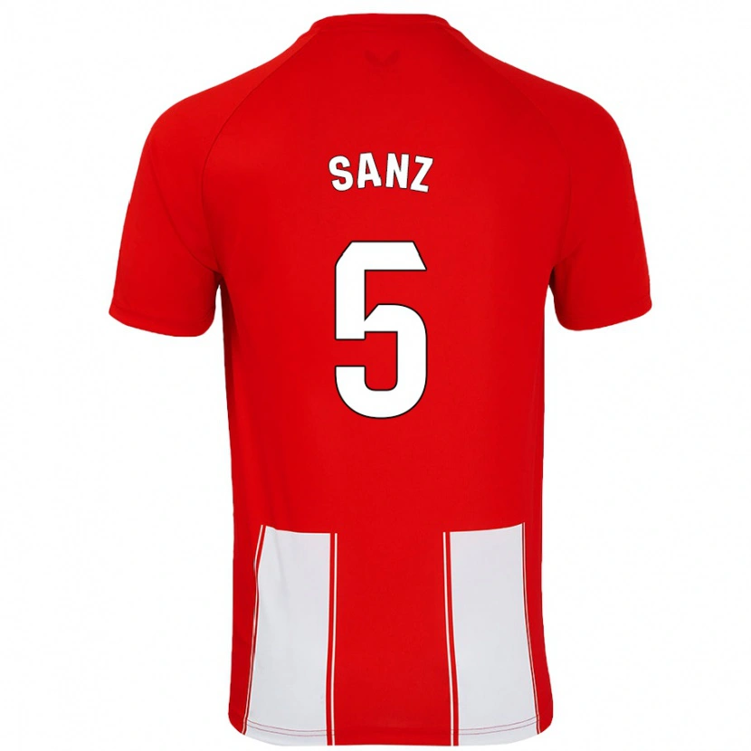 Danxen Kinder Paco Sanz #5 Rot Weiß Heimtrikot Trikot 2024/25 T-Shirt