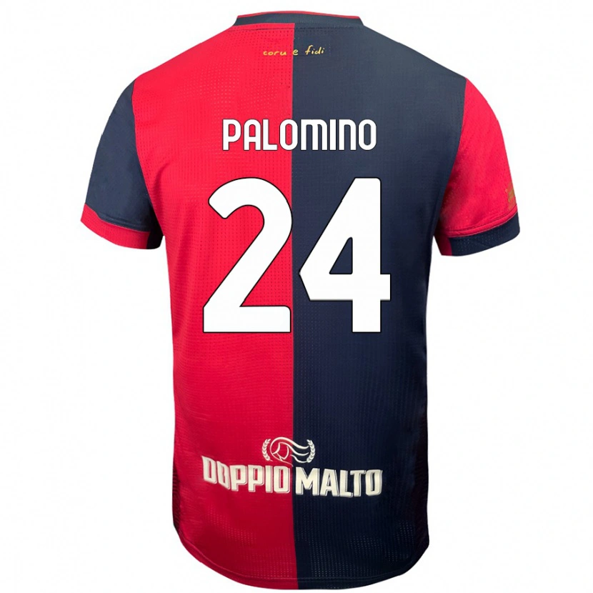 Danxen Kinder José Luis Palomino #24 Rot Dunkleres Blau Heimtrikot Trikot 2024/25 T-Shirt