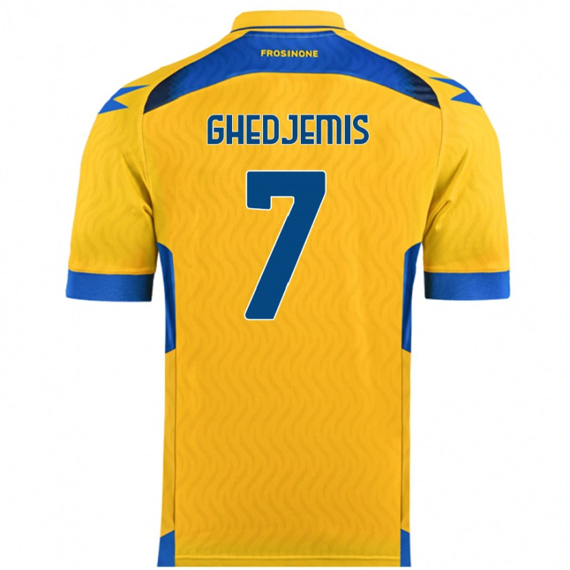 Danxen Kinder Farès Ghedjemis #7 Gelb Heimtrikot Trikot 2024/25 T-Shirt