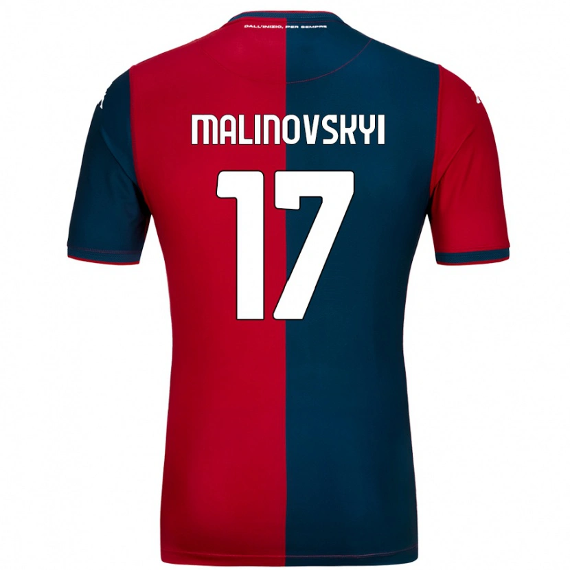 Danxen Kinder Ruslan Malinovskyi #17 Rot Dunkelblau Heimtrikot Trikot 2024/25 T-Shirt