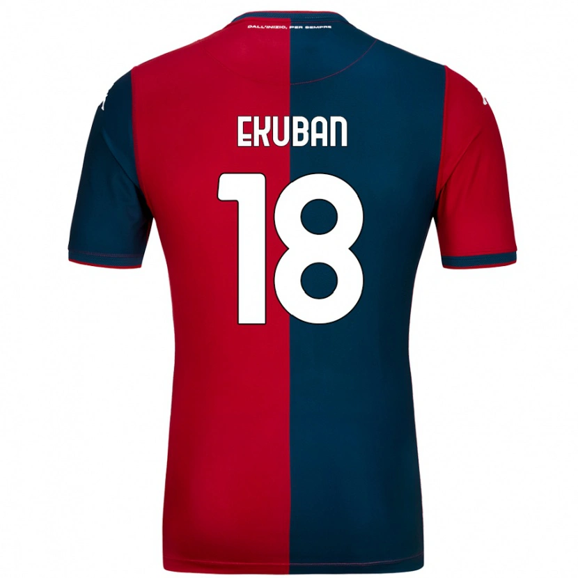 Danxen Kinder Caleb Ekuban #18 Rot Dunkelblau Heimtrikot Trikot 2024/25 T-Shirt