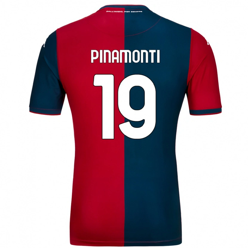 Danxen Kinder Andrea Pinamonti #19 Rot Dunkelblau Heimtrikot Trikot 2024/25 T-Shirt