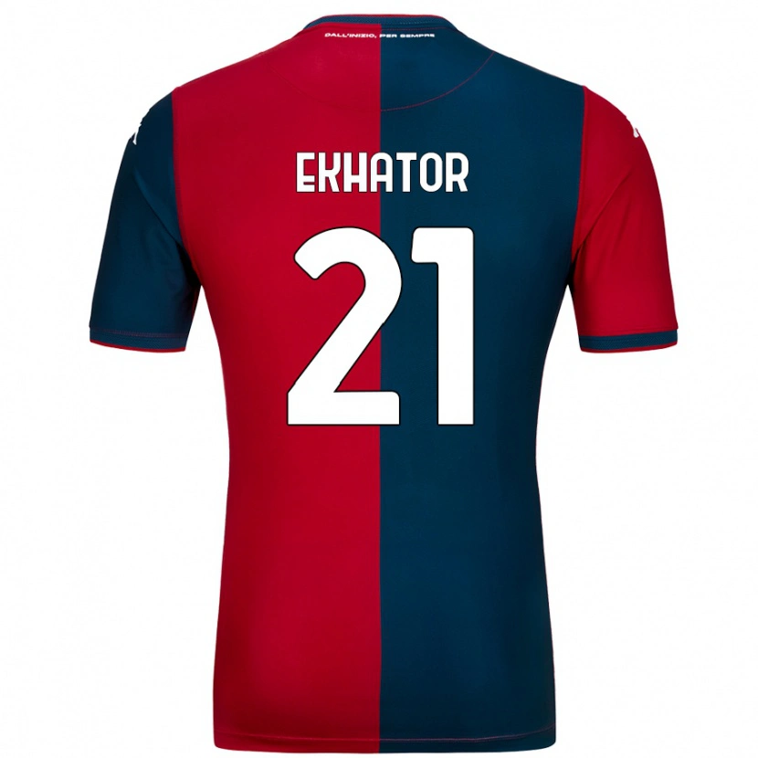 Danxen Kinder Jeff Ekhator #21 Rot Dunkelblau Heimtrikot Trikot 2024/25 T-Shirt